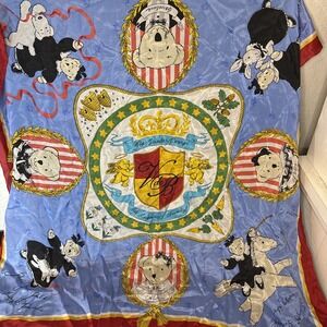 VANDERBEARS SILK SCARF VINTAGE COLLECTIBLE 33X33
